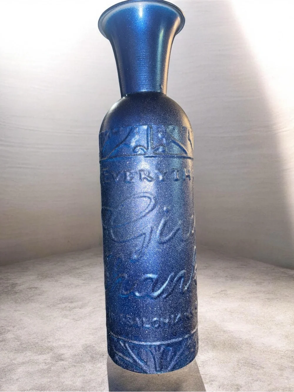 SO&SEWS Handcrafted Cobalt Blue Textured Accent Glass Vase